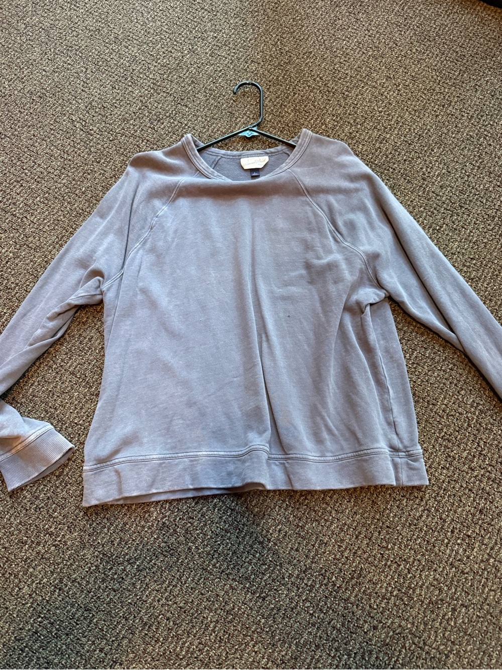 Light Grey Crewneck Pullover Sweatshirt - Women